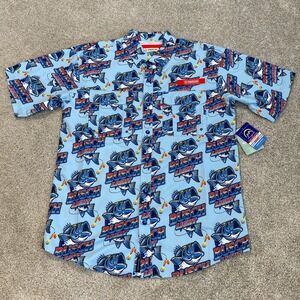 Busch Beer Shirt Men's Small Vented Fishing Relaxed Short Sleeve Outdoor Bass